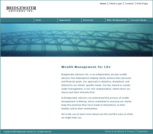 bridgewater advisors inc. website